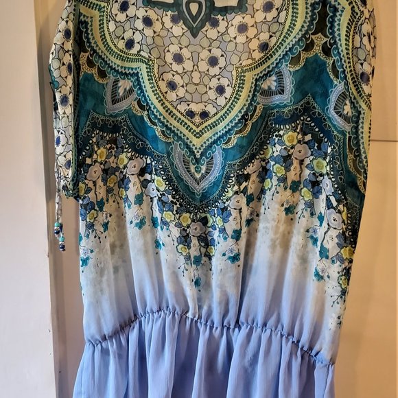 Evolution By JMS Women's Sheer Beachy Beaded Bohemian Plus Sized Y2K 1X - Picture 10 of 11